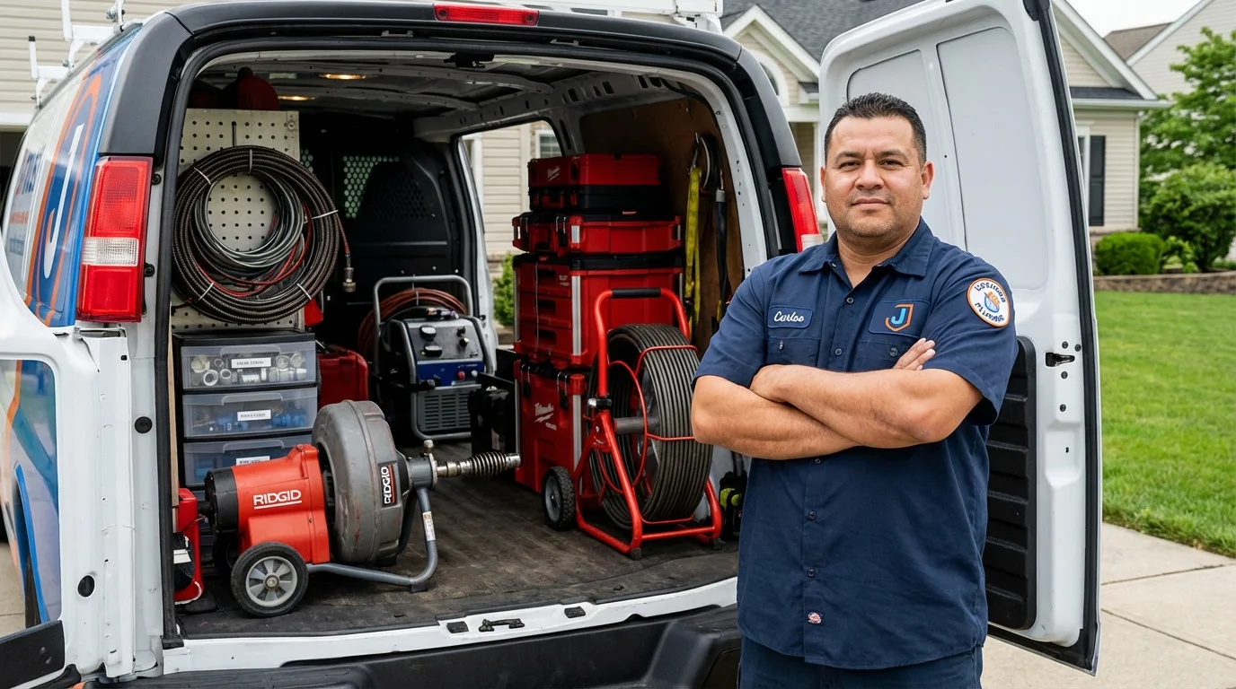 Professional drain cleaning equipment and Johns Plumbing LLC plumber in Patton